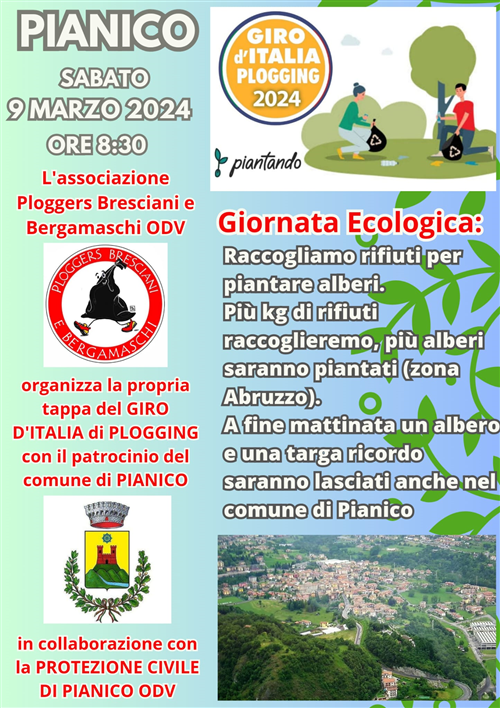 GIORNATA ECOLOGICA SABATO 9 MARZO 2024 - GIRO D'ITALIA PLOGGING 2024